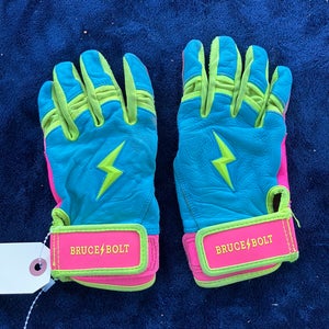 Blue Medium Bruce Bolt Batting Gloves (Used)