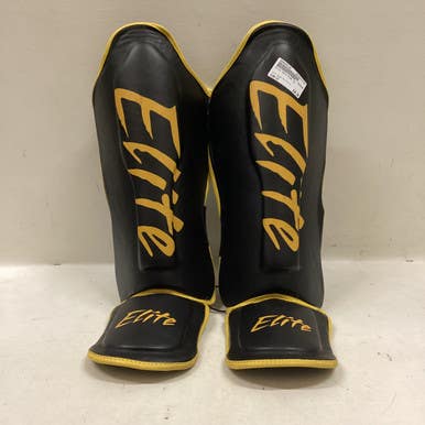 Used Martial Arts Shin Pads Black And Yellow LG 11725-S000493120
