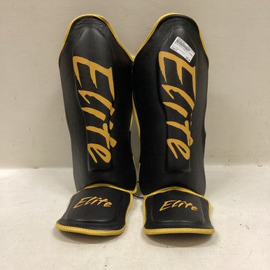 Used Martial Arts Shin Pads Black And Yellow LG 11725-S000493120