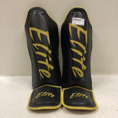 Used Martial Arts Shin Pads Black And Yellow MD 11725-S000493121