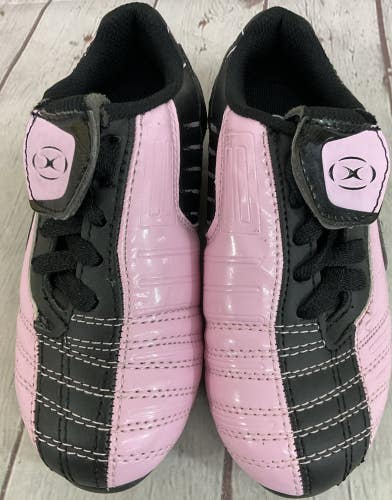 XARA Youth Size 11 Rubber Soccer Cleats Fold Over Tongue Light Pink PU Leather