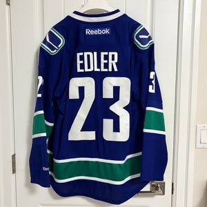 Authentic Reebok Vancouver Canucks Alex Edler Blue Orca Jersey Size Large