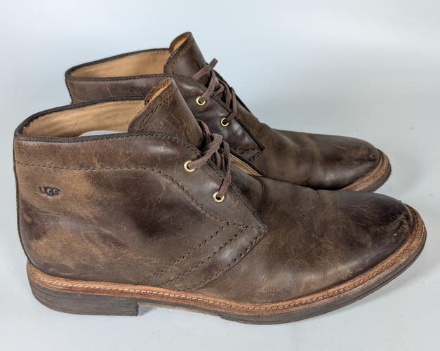 UGG AUSTRALIA Dagmann Boots Brown Leather Chukka 1018684 Mens Size: 10