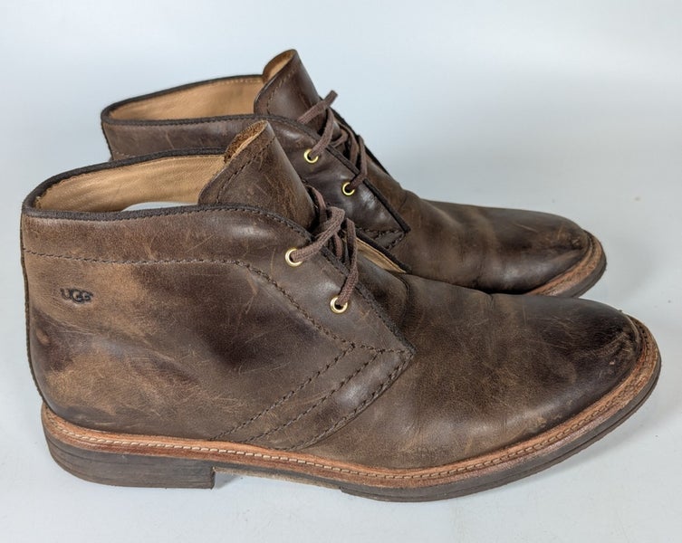 UGG AUSTRALIA Dagmann Boots Brown Leather Chukka 1018684 Mens Size: 10