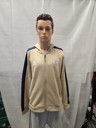 NWT Georgia Tech Yellow Jackets Adidas Full Zip Hooded Jacket L NCAA