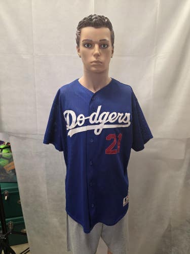 Los Angeles Dodgers Majestic Mesh Jersey  XXL 2XL Blue MLB