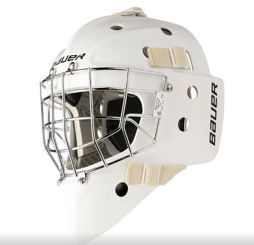 S25 Bauer Profile 950 Certified Goalie Mask - Sr Large - White (New): Free Shipping!