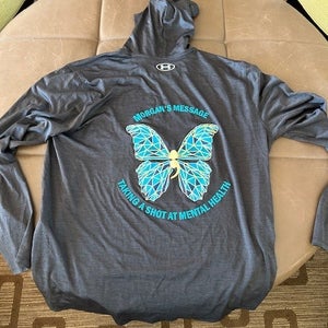 Johns Hopkins Women's Lacrosse Team-Issued 'Morgan's Message' Black Hooded Shooting Shirt - Size L