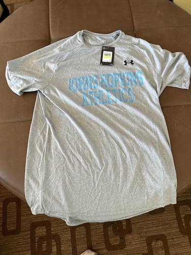John's Hopkins Women's Lacrosse Team-Issued, Grey Short-Sleeve Training Shirt - Size M