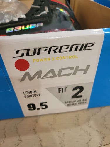 2025 red !! Bauer Supreme Mach Hockey Skates Regular Width Pro Stock 9.5 (New)