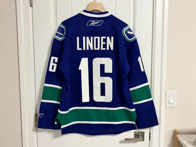 Authentic Reebok Vancouver Canucks Trevor Linden Blue Orca Jersey Size Small
