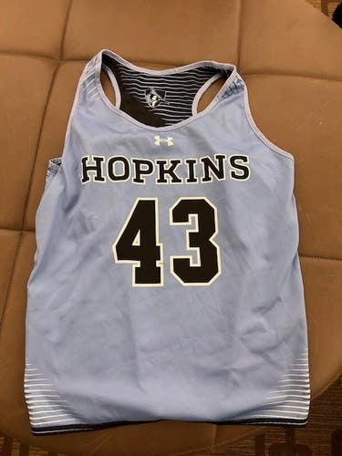 John's Hopkins Women's Lacrosse Team-Issued #43 Blue & White Reversible Practice Jersey - Size M