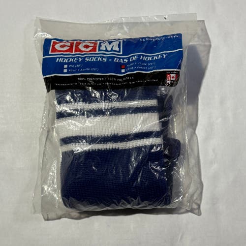 Blue Youth CCM Socks (New) 24”