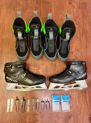 Bauer Konekt Hockey Goalie Skates Sr Size 12 With Extra Wide Fitting Kits & Extra Boot Liners (Used)