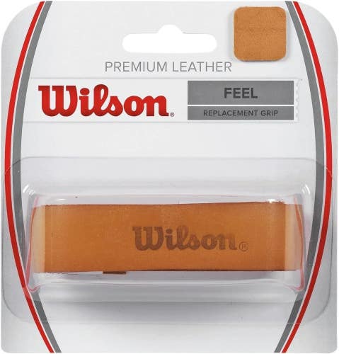 1X GRIP: WILSON PREMIUM LEATHER TENNIS REPLACEMENT GRIP (TAN) #WRZ420100