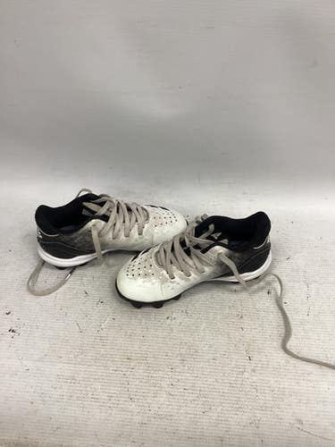 Used Adidas BASEBALL CLEAT BB/SB Cleats Black And White Youth 11.0 11851-S000039301