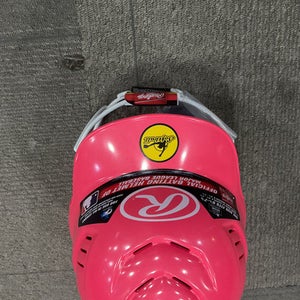 Used Rawlings BATTING HELMET W/ MASK Batting Helmet w/Mask Pink MD 11614-S000224129