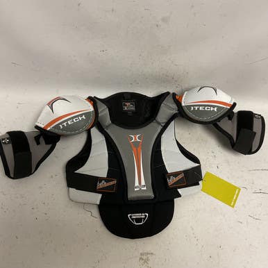 Used Itech LIL ROOKIE 255TL Youth Shoulder Pads Black/Orange/White LG 11855-S000193455