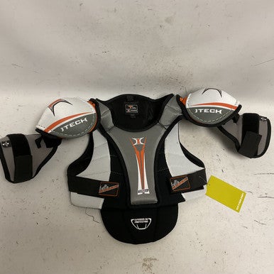 Used Itech LIL ROOKIE 255TL Youth Shoulder Pads Black/Orange/White LG 11855-S000193455