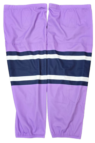 SP CUSTOM PRO HOCKEY SOCKS SPRINGIELD THUNDERBIRDS HOCKEY FIGHTS CANCER PRO STOCK USED (14577)