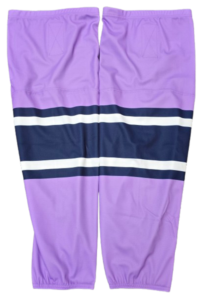 SP CUSTOM PRO HOCKEY SOCKS SPRINGIELD THUNDERBIRDS HOCKEY FIGHTS CANCER PRO STOCK USED (14577)
