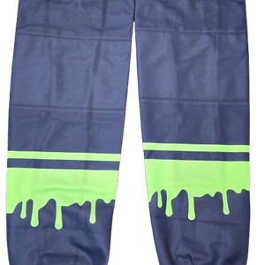 SP CUSTOM PRO HOCKEY SOCKS SPRINGIELD THUNDERBIRDS ICE-O-TOPES PRO STOCK USED (3) (14579)