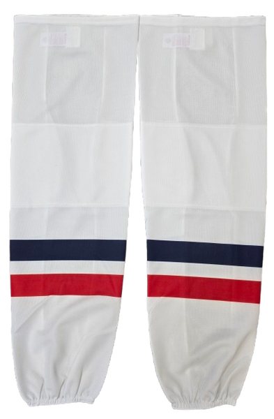 SP CUSTOM PRO HOCKEY SOCKS SPRINGIELD THUNDERBIRDS MILITARY APPRECIATION PRO STOCK USED (14583)