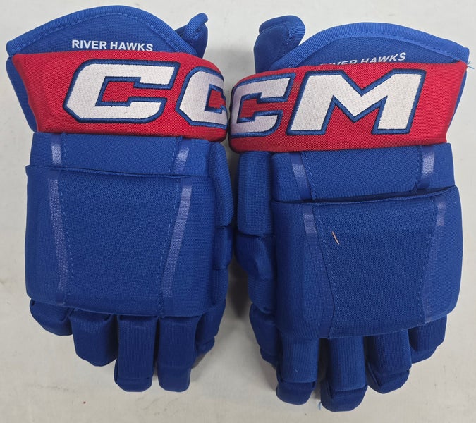 CCM HG97 Pro Stock Custom Hockey Gloves 15" NCAA Used UML (14595)