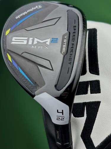TaylorMade SIM2 Max Rescue 4-Hybrid 4H 22* Stiff Flex Ventus Blue w/ Cover NICE!
