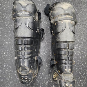Used Rawlings 5DCW Catchers Leg Guards Black Adult 11849-S000033080