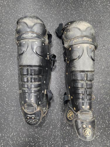 Used Rawlings 5DCW Catchers Leg Guards Black Adult 11849-S000033080