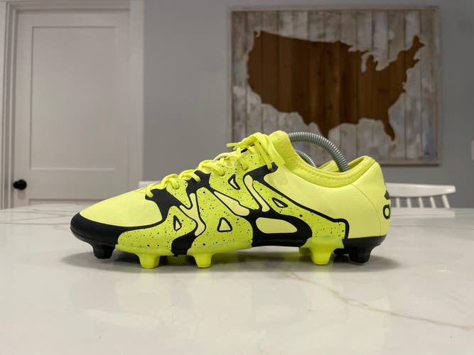 New Mens Adidas X 15.1 FG AG Soccer Cleats Boots Yellow Black B32782 Size 9.5