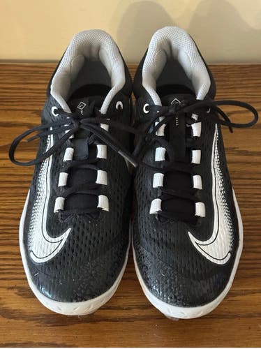 Black Men's Size M 8.5 (W 9.5) Adult Nike Alpha Huarache Elite 4 Low Top Metal (Used)
