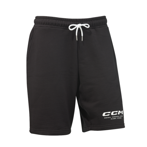 New CCM Black Monochrome Fleece Short | Senior XL | #191520492137