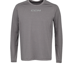 New CCM Dark Grey Long Sleeve Premium Training Tee | Senior L | #191520524340