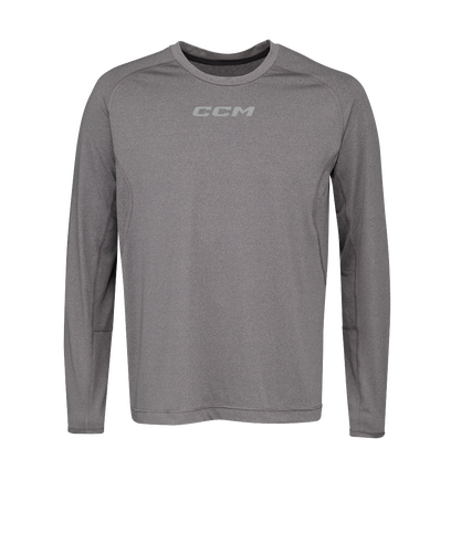 New CCM Dark Grey Long Sleeve Premium Training Tee | Senior L | #191520524340