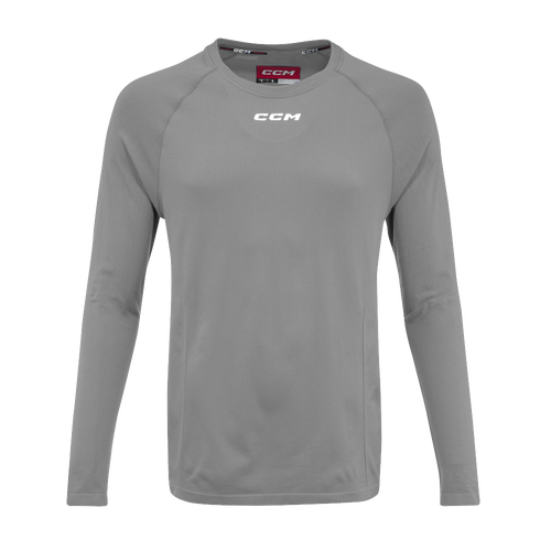 New CCM Dark Grey Long Sleeve Training Tee | Senior L | #191520704711