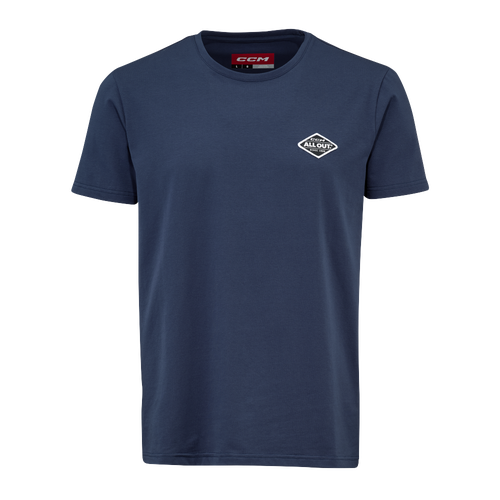 New CCM Navy All Outside Short Sleeve Tee | Senior XXL | #191520734183