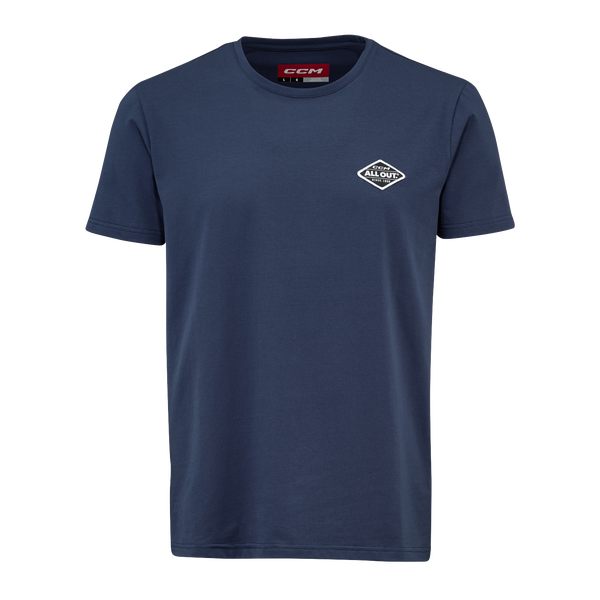 New CCM Navy All Outside Short Sleeve Tee | Senior XXL | #191520734183