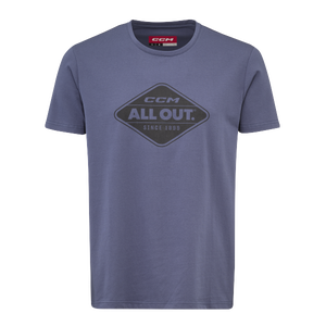 New CCM Blue All Outside Short Sleeve Tee | Senior XXL | #191520734558