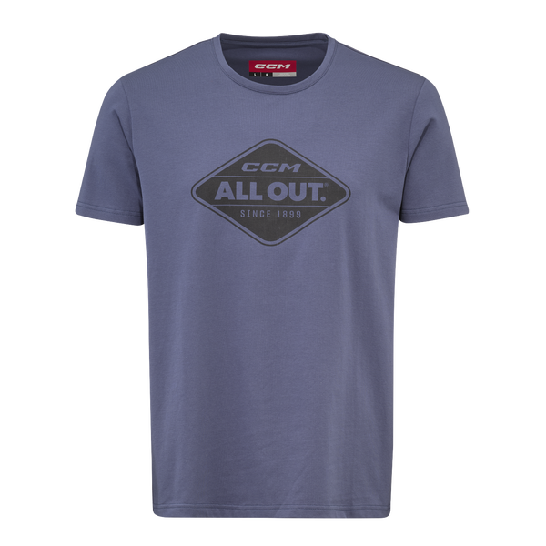 New CCM Blue All Outside Short Sleeve Tee | Senior XXL | #191520734558