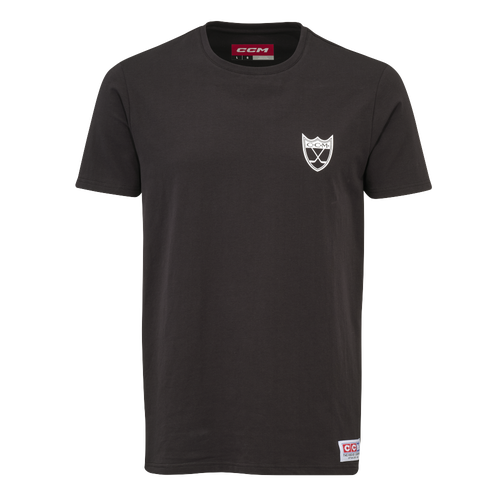 New CCM Black Monochrome Short Sleeve Shield Tee | Youth L | #191520735449