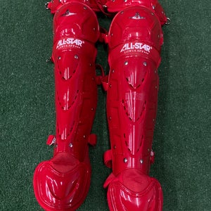 Red All Star LGW14.5FP Catcher's Leg Guards (New)