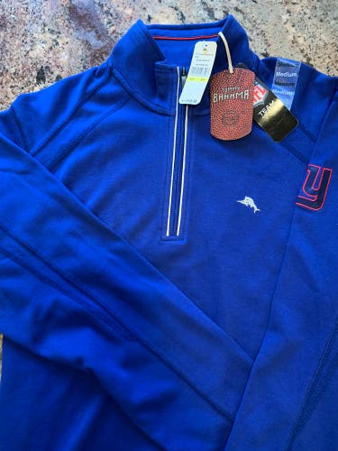 Tommy Bahama NFL NY Giants GOAL LINE 1/4 Zip Sweatshirt Womens MED - NWT