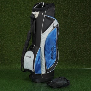 ZEVO CART BAG 6-WAY DIVIDERS PUTTER WELL GOLF BAG, BLUE / WHITE / BLACK ~ LOOK!!