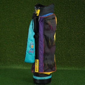HEAD ZZUP SUNDAY / CARRY / CART BAG 4-WAY DIVIDERS GOLF BAG, RETRO 80s STYLE!!