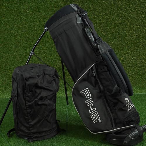 PING K56 STAND BAG 4 WAY DIVIDERS GOLF BAG, BLACK USA FLAG ~ LOOK!!