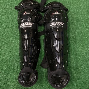 Black 11.5" All Star LGW11.5FP Catcher's Leg Guards (New)