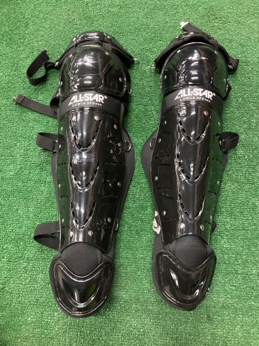 Black All Star LGW14.5FP Catcher's Leg Guards (New)