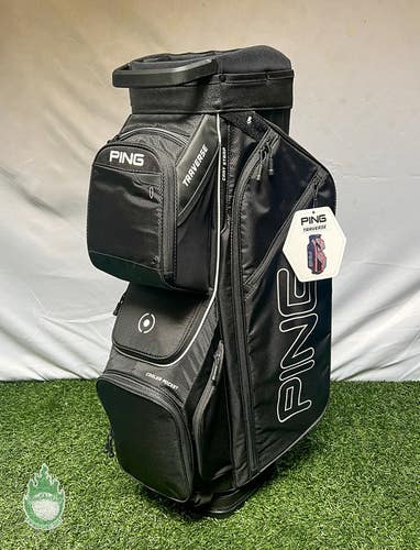 New Ping Golf Traverse Staff Bag 14-Way Divided Black Rainhood Included